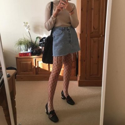 fishnet-denim-skirt