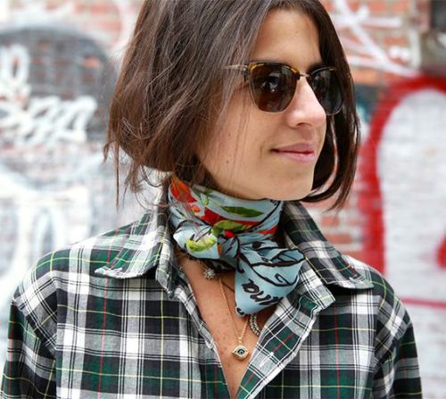 Turn a scarf into a choker -- Go in a surprising direction and make your silk scarf a choker. It is different, so you can guarantee none of your other friends with be wearing it that way!